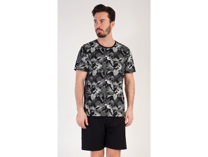 Pánské pyžamo šortky Albert (Barva černá, Velikost M)
