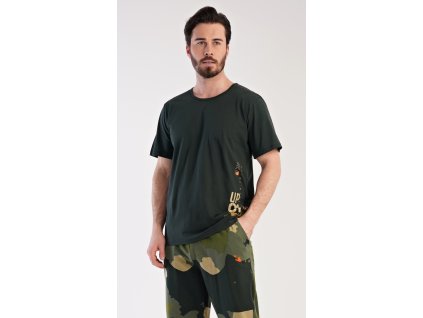 Pánské pyžamo dlouhé Army (Barva černá, Velikost M)