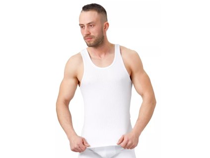 Pánské tílko 176 HOTBERG (Velikost M, Barva bílá)