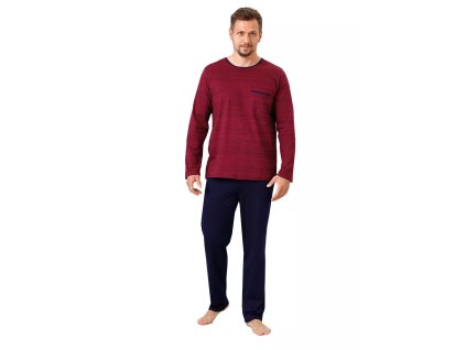 Pánské pyžamo Gerardo 1134/01 HOTBERG (Velikost M, Barva bordo (vínová))