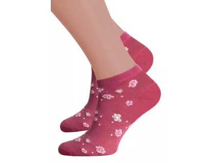 Dámské kotníkové ponožky 114/109 STEVEN (Velikost 35/37, Barva vínová světlá)