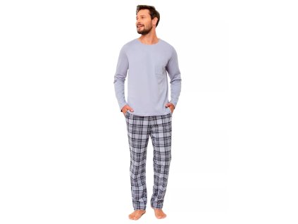Pánské pyžamo Wiliam 1264/21 HOTBERG (Velikost M, Barva šedá světlá)