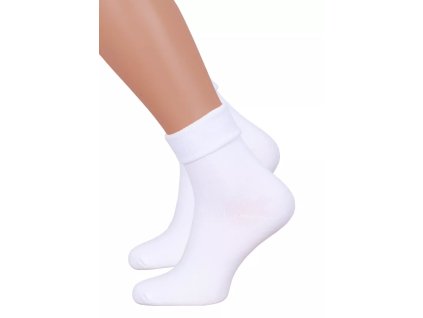 Dámské froté ponožky 110/001 STEVEN (Velikost 35/37, Barva bílá)