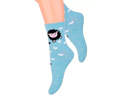 Dívčí klasické ponožky vzor 014/136 STEVEN (Velikost 26/28, Barva tyrkys)