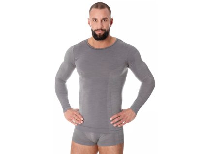 Pánské tričko Merino LS11600 BRUBECK (Velikost M, Barva krémová)