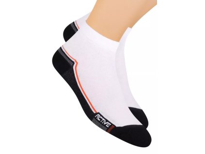 Chlapecké kotníkové ponožky 054/89 STEVEN (Velikost 38/40, Barva bílá-černá)