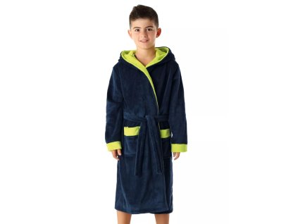 Chlapecký župan Delfino lime ENVIE (Velikost 110/116, Barva modrá tmavá)