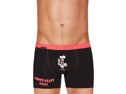Pánské boxerky Fun 17/1-19/E220 slepice FABIO (Velikost M, Barva černá)