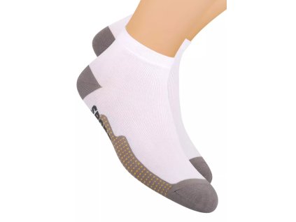 Chlapecké kotníkové ponožky 054/60 STEVEN (Velikost 38/40, Barva bílá-grafit)