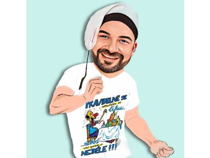 Noční košile s čepičkou PRAVIDELNĚ SE NAKLÁDÁM (Barva Bílá, Velikost M)