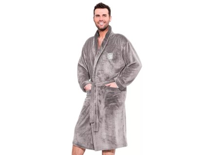 Pánský župan Borys grey L&L (Velikost M, Barva grey (šedá))