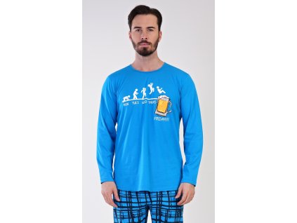 Pánské pyžamo dlouhé Filip (Barva modrá, Velikost M)