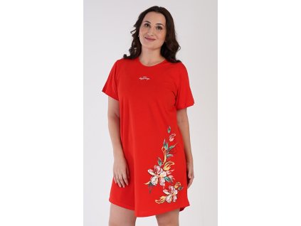 Dámská noční košile s krátkým rukávem Alena (Barva zelená, Velikost 1XL)