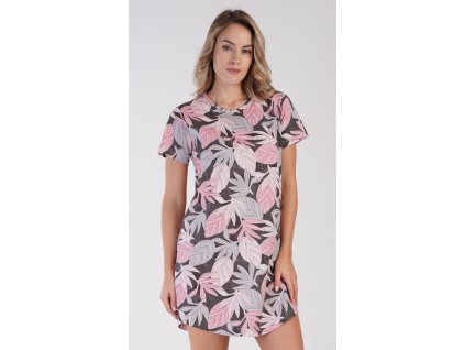 Dámská noční košile s krátkým rukávem Eva (Barva lososová, Velikost M)