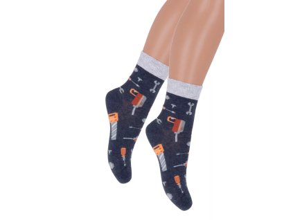 Chlapecké klasické ponožky Family 084/016 STEVEN (Velikost 26/28, Barva jeans tmavá)