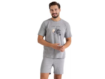 Pánské pyžamo Sam 1462/41 HOTBERG (Velikost M, Barva šedá melír)