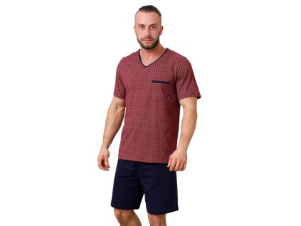 Pánské pyžamo Big Carl 1002/02 HOTBERG (Velikost XXL, Barva bordo (vínová))