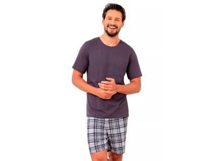 Pánské pyžamo Wiliam 1265/22 HOTBERG (Velikost M, Barva grafit (šedá))