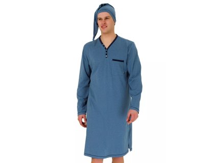 Pánská noční košile Bonifacy 358/02 HOTBERG (Velikost M, Barva jeans)