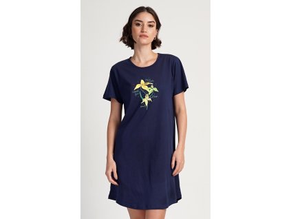 Dámská noční košile s krátkým rukávem Paula (Barva zelená, Velikost M)