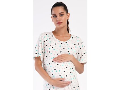 Dámská noční košile mateřská Sára (Barva bílá, Velikost XL)