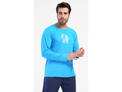 Pánské pyžamo dlouhé Matěj (Barva modrá, Velikost XXL)