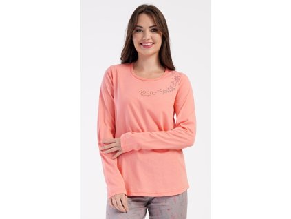 Dámské pyžamo dlouhé Good things (Barva meruňková, Velikost XXL)