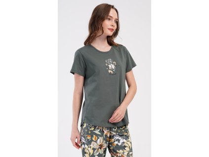 Dámské pyžamo kapri Maruška (Barva khaki, Velikost XXL)