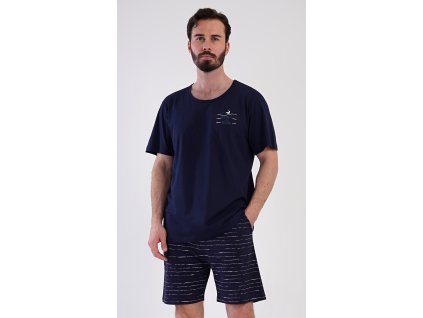 Pánské pyžamo šortky Surf (Barva tmavě modrá, Velikost M)