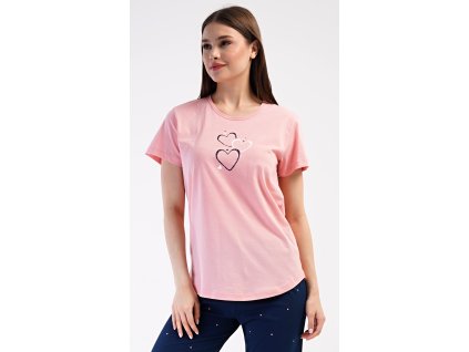 Dámské pyžamo kapri Srdce (Barva tmavě modrá, Velikost XL)