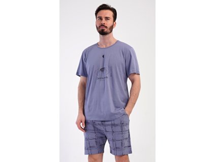 Pánské pyžamo šortky Earth (Barva tmavě šedá, Velikost 1XL)