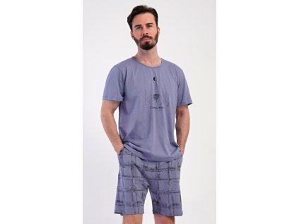 Pánské pyžamo šortky Earth (Barva tmavě šedá, Velikost 1XL)