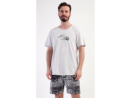 Pánské pyžamo šortky Explorer (Barva světle šedá, Velikost M)