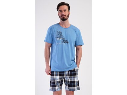 Pánské pyžamo šortky Felix (Barva modrá, Velikost XXL)