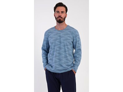 Pánské pyžamo dlouhé Arny (Barva modrošedá, Velikost 1XL)