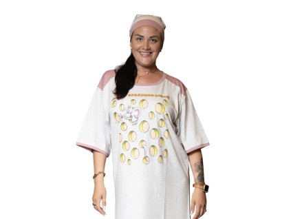 Noční košile s čepičkou HLEDEJ SPRÁVNOU DÍRKU dámská