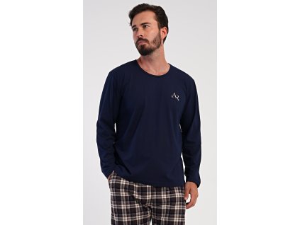 Pánské pyžamo dlouhé Armando (Barva tmavě modrá, Velikost M)