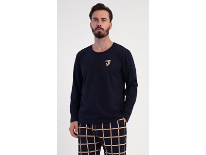 Pánské pyžamo dlouhé Alfréd (Barva tmavě modrá, Velikost M)