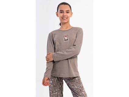 Dětské pyžamo dlouhé Sobík (Barva béžová, Velikost 5 - 6)