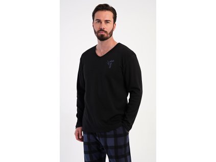 Pánské pyžamo dlouhé Erik (Barva černá, Velikost M)