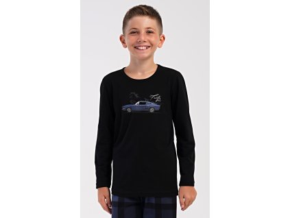 Dětské pyžamo dlouhé Speed (Barva tmavě šedá, Velikost 9 - 10)