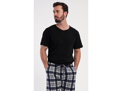 Pánské pyžamové kalhoty Lukáš (Barva tmavě modrá, Velikost 1XL)