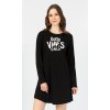 Dámská noční košile s dlouhým rukávem Good vibes (Barva černá, Velikost S)