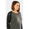 Dámská noční košile s dlouhým rukávem The moon (Barva tmavě šedá, Velikost 3XL)
