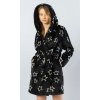 Dámský župan krátký s kapucí Hvězdy (Barva černá, Velikost L)