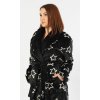 Dámský župan dlouhý Stars (Barva černá, Velikost 1XL)