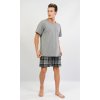 Pánské pyžamo šortky Jiří (Barva šedá, Velikost 2XL)