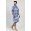 Pánská noční košile s krátkým rukávem Karel (Barva modrá, Velikost M)