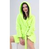 Dámský župan krátký s kapucí Limetka (Barva světle zelená, Velikost S)