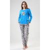 Dámské pyžamo dlouhé Tygřík (Barva modrá, Velikost XL)